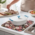 thumbnail image 2 of Microfibre Drying Mat for Kitchen Vintage Floral Rose Print Dish Drying Drainer Mat Absorbent Pioneer Drying Mat Washing Up for Glass, Plate & Cup 16inch X 18inch, 2 of 7