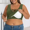 thumbnail image 2 of Women Built-in Bra Tank Tops Under Tank Tops for Women Women's Sleeveless Tops Sleeveless Shirts Fitted Tank Tops for Women Workout Crop Tops Adjustable Spaghetti Strap Tank Tops Green 4XL, 2 of 7