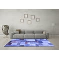 thumbnail image 3 of Ahgly Company Machine Washable Indoor Rectangle Patchwork Blue Transitional Area Rugs, 6' x 9', 3 of 4