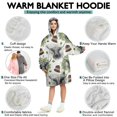 thumbnail image 5 of White Highland Cow Hat Leaf Pattern Wearable Oversized Blanket,Wearable Blanket Hoodie for Adults,Cozy Hooded Blankets with Super Pockets,Super Warm Fuzzy Pullover for Women & Men, 5 of 6