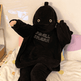 thumbnail image 6 of TBKOMH Animal Pajama Set Hooded Top and Pants Plush Shark Costume Long Sleeve Two Piece Loungewear for Adult Cozy Flannel Sleepwear with Full Face Hood Black XXL, 6 of 6