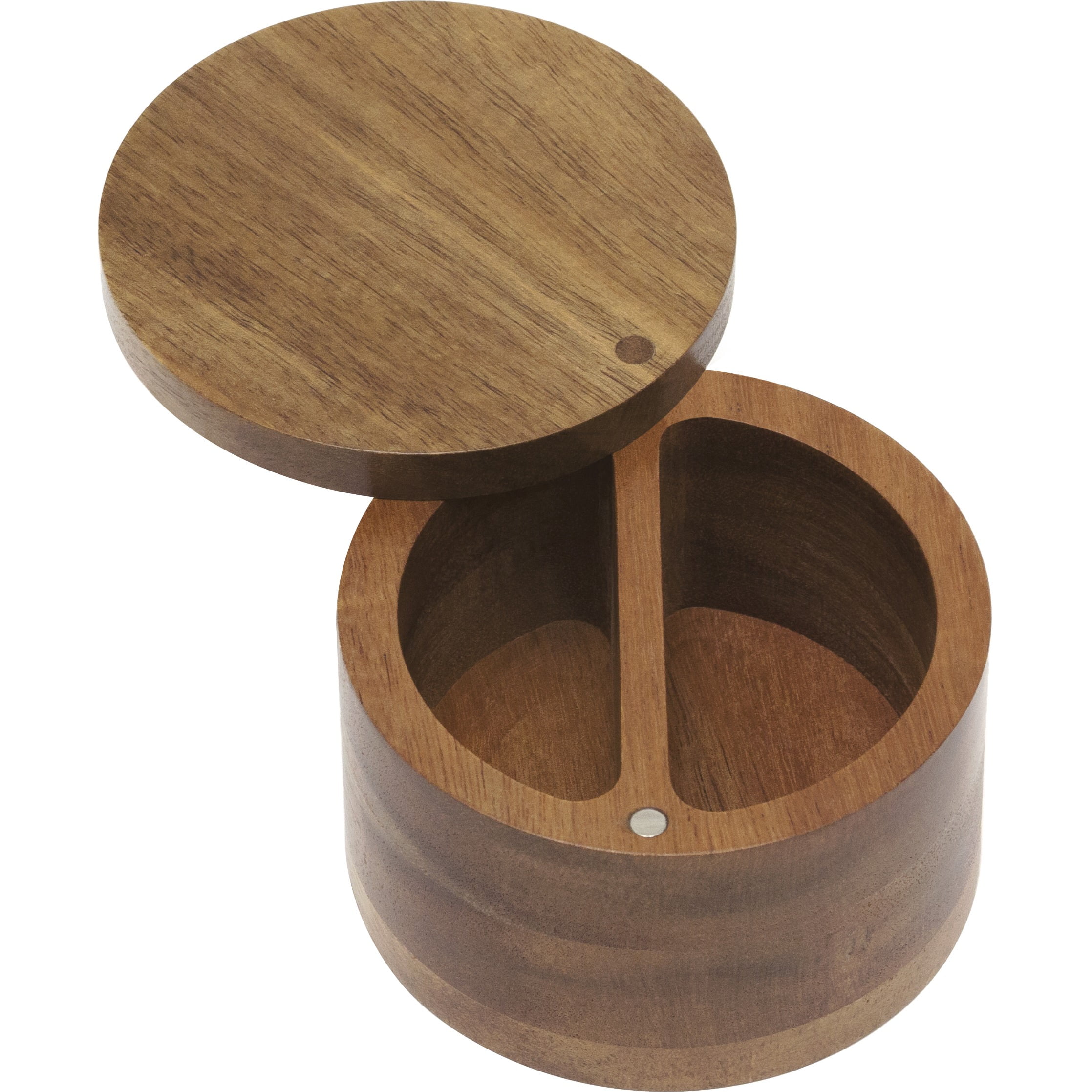Lipper International Acacia Divided Spice Box with Swivel Cover