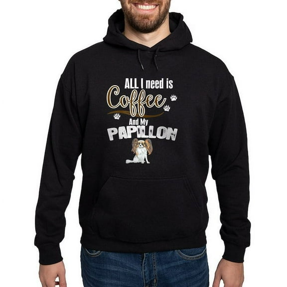 CafePress - All I Need Is Coffee And My Papillon Sweatshirt - Pullover Hoodie, Classic, Comfortable Hooded Sweatshirt