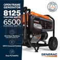 thumbnail image 4 of Generac 8,125 Starting Watt Gas-Powered Portable Generator - COsense Technology - PowerRush Advanced Technology - Reliable Power for Emergencies, Recreation, Home - 49 State Compliant, 4 of 9