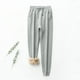thumbnail image 4 of Gibobby Pantalones cálidos Pantalones de mujer Casual Sólido Más Terciopelo Largo Mantener con bolsillos Color Pantalones de invierno (Grey, L), 4 of 4