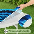 thumbnail image 5 of Blue Tie Dye Mandala Pattern Round Fitted Tablecloth with Elastic Edge,Dining Table Cover Waterproof,Outdoor Round Tablecloth for Camping,Dining,Indoor and Outdoor, 5 of 7