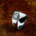 thumbnail image 3 of HOOUN Hollow The Triple Horn Of Odin Ring Stainless Steel Retro Viking Rune Biker Ring-10, 3 of 3