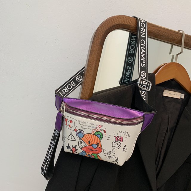 Bolso pequeño 2025, nueva moda, bonito bolso bandolera, riñonera pequeña, bolso de discoteca para el tiempo libre, mochila pequeña con grafiti pintado