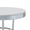 thumbnail image 2 of 42 Inch Round Bar Table, Ribbed Apron, Glossy White Lacquer, Retro Style, 2 of 5