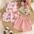 thumbnail image 2 of Baby Girl Comfortable And Breathable Set Summer Sweet Printed Bow Sleeveless Top Shorts Two Piece Set, 2 of 6