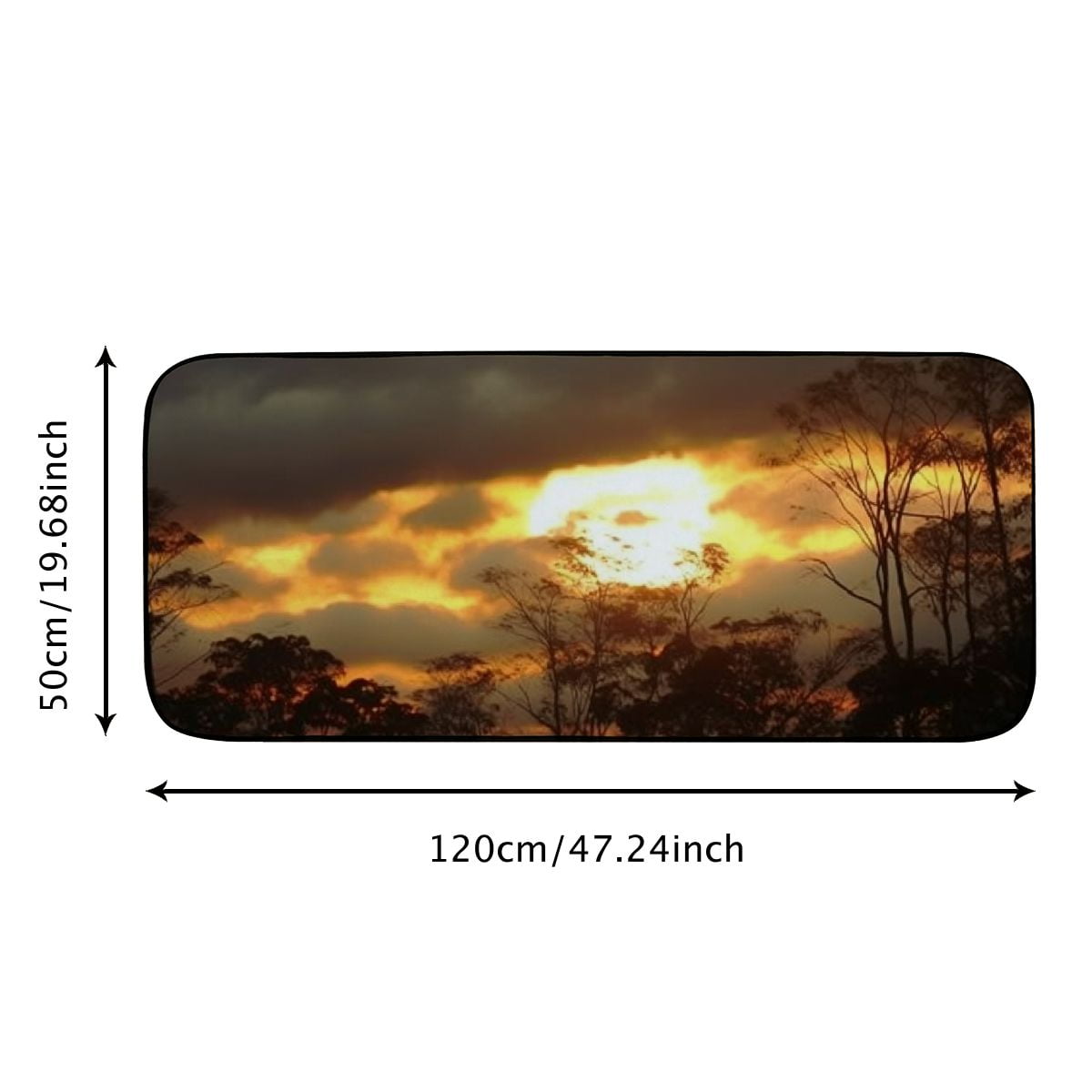 PHYHOO Decorative Door Mat, Door Mat with Non-Slip Rubber Backing, Easy Cleaning, Traps Dirt, Rug for Entry, Patio, Garage - Sunset Dawn Nature Sky Sun Armenia 19.68*47.24 in