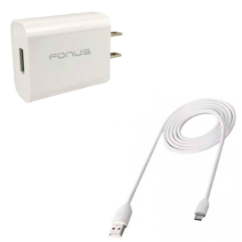 MicroUSB 3ft USB Cable w 18W Quick Home Charger E6Y for Alcatel Fierce 4 2, Evolve 2, 1x Evolve - ASUS ZenFone Max Plus M1, PadFone X mini, 5Q 3 Max 2E 2 - Blackberry DTek50, Classic, Z10 Z30 MicroUSB 3ft USB Cable w 18W Quick Home Charger E6Y for Alcatel Fierce 4 2, Evolve 2, 1x Evolve - ASUS ZenFone Max Plus M1, PadFone X mini, 5Q 3 Max 2E 2 - Blackberry DTek50, Classic, Z10 Z30