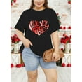 thumbnail image 4 of XCHQRTI Heart T Shirt for Women Plus Size Short Sleeve Shirt Grateful with Love Graphic Tee Oversized Valentine's Day Top, 4 of 7