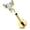 Gold-6MM, variant on 16G Helix Piercing Jewelry, 316L Stainless Steel Forward Helix Earrings, CZ, Flat Back, Style I3229