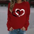 thumbnail image 2 of FAIWAD Women's Long Sleeve Pullover Tops Heart Print Round Neck Tops Spring Loose Plus Size Tunic Tops, 2 of 5