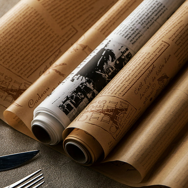 10pcs/set Paper Parchment, Creative Newspaper Pattern Parchment Paper Roll  For Kitchen