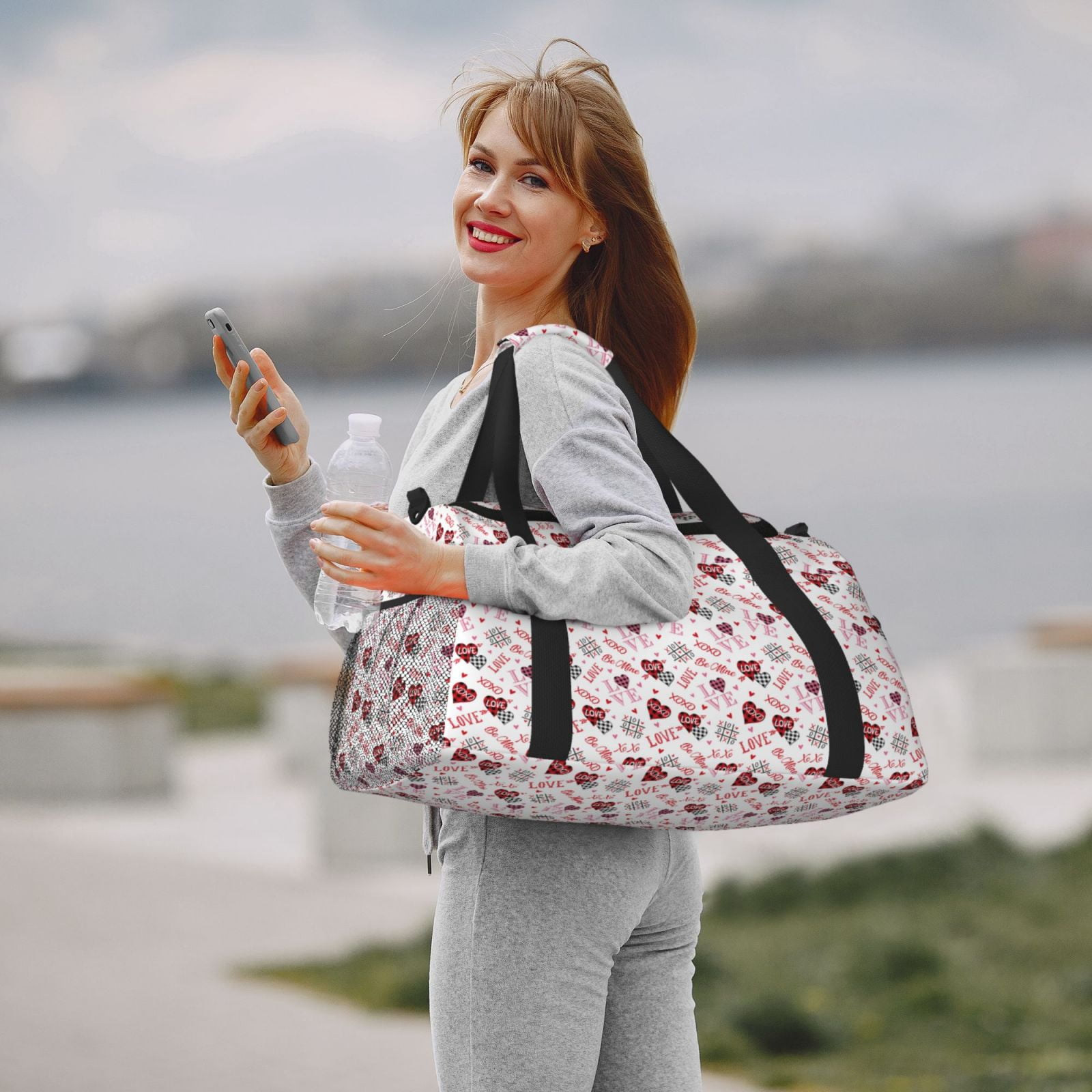 Fuzoiu Valentine's Day Print Travel Duffle Bag,Carry On Tote Bags,Duffel Bag,Sport Gym Bag, Hospital Bag for Labor and Delivery, Overnight Bag,Luggage Bag