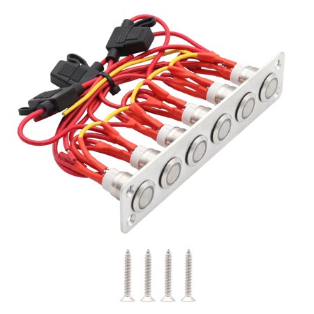 Round on Off Switch Panel, with Wire Self Locking Blue Light Aluminum ...