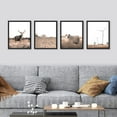thumbnail image 3 of PixonSign Framed Wall Art Country Deer & Antelope Prints, Set of 4 Southwest Desert Animals Landscape Wall Decors, Nature Wall Décor, Adhesive Canvas Poster, Modern Home Artwork - 8"x10" Black, 3 of 5