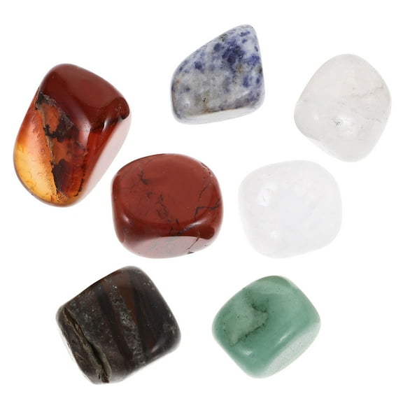 OFFIGAM 7-Piece Natural Tumbled Stones Set Unique Irregular Shapes for Desk, Home, Office Decoration and