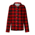 thumbnail image 4 of SYMOID Plaid Blouses for Women Long Sleeve Collared Juniors Girls Casual Shirts Top,Red, 4 of 4