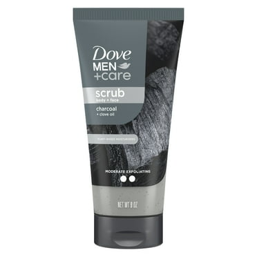 Dove Men Care Exfoliating Body & Face Scrub for Men Charcoal & Clove Oil, 9 oz
