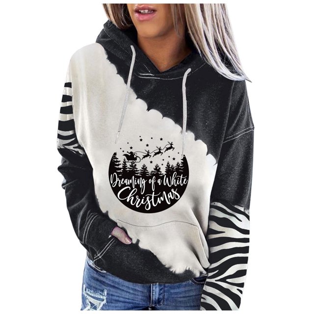 Sudadera con capucha de manga larga con cuello redondo y estampado de moda para mujer Fridja bvmnju5898