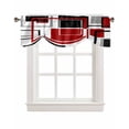 thumbnail image 7 of Tie Up Valance Curtain for Kitchen, Modern Burgundy Red Black White Art Rod Pocket Short Curtains Adjustable Tie-Up Shade Valances, Abstract Geometric Window Treatment for Bathroom Living Room Bedroom, 7 of 7