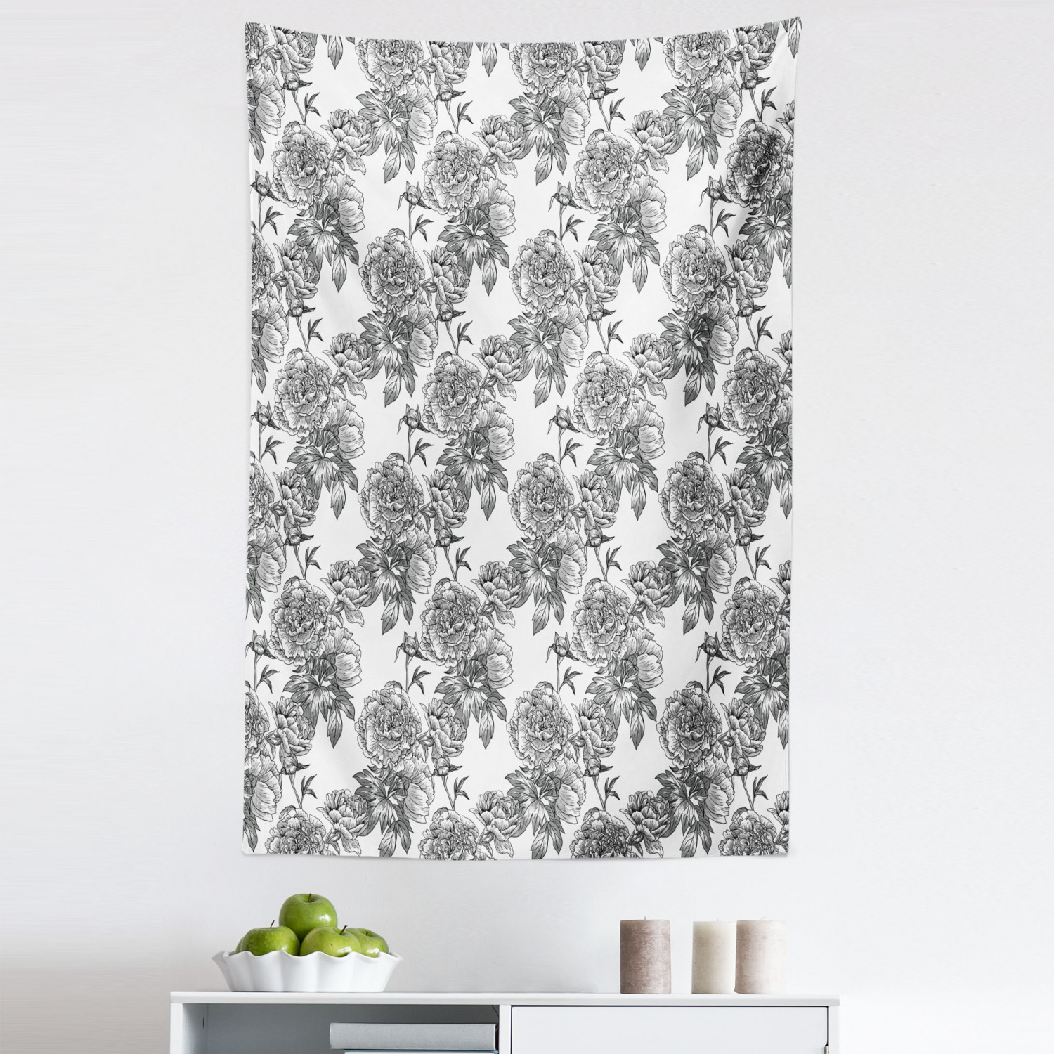 Picture of Floral Tapestry, Plant Blossom Spring Season Birth of Nature Monochrome ...
