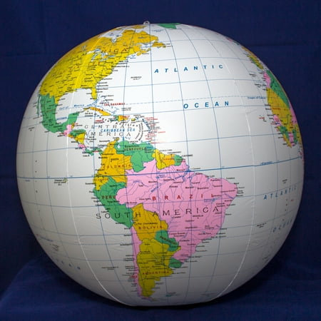 Blue Inflatable Political Earth Globe 36 inch Best for home, school, party, pool, summer camp by Jet Creations