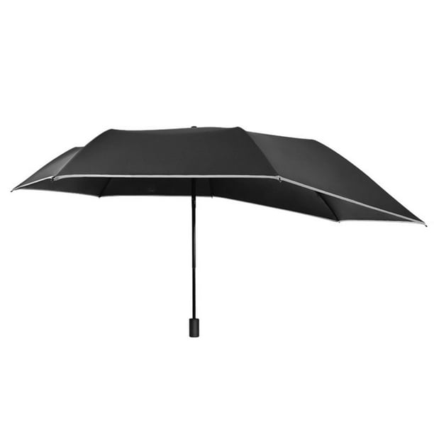 Paraguas de lluvia Paraguas para sol Lluvia Resistente a la intemperie Paraguas plegable multiusos Negro