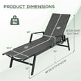 thumbnail image 3 of Costway 1 PC Outdoor Rattan Chaise Lounge with Armrests & 5-Position Backrest for Backyard, 3 of 9