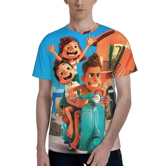 Luca Men's T Shirts Cartoon Graphic Short Sleeve Tees Novelty Casual Unisex Adults Tee Shirt Tops