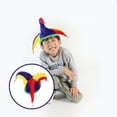 thumbnail image 4 of FELTECHELECTR Sombrero de payaso para disfraz de fiesta de Mardi Gras, gorra divertida de Halloween, accesorios multicolores, arcoíris para mascarada, accesorio de cosplay, 4 of 4
