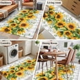 thumbnail image 6 of Area Rug 48×72in, Farmhouse Sunflower Leaves on Vintage Floor Carpet Living Room Rug, Grey Plaid Lattice Non-Slip Welcome Mat Indoor Rugs for Bedroom Dining Room, 6 of 9