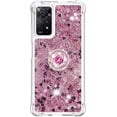 thumbnail image 5 of for Xiaomi Note 11 Pro Glitter Case with Ring Holder, Bling Sparkle Floating Liquid Soft TPU Cushion Fashion Clear Case Cover for Xiaomi Note 11 Pro/Note 11 Pro+  Rose Gold, 5 of 7