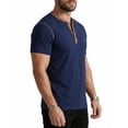 thumbnail image 3 of Mens Henley Shirts Short Sleeve Cotton Blend Slim Fit T-Shirts Breathable Moisture Wicking Athletic Casual Workout Tee, 3 of 7