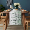 thumbnail image 2 of Green Eucalyptus Leaves Table Runner - 108 Inch Long, Kitchen Dining Table Runner Dresser Scarves, Summer Botanical Weeping Watercolor Farmhouse Decor for Coffee Tables Wedding Party Banquet, 2 of 8