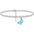 thumbnail image 2 of Nvzi 1 pulsera de tobillo para mujer con diseño de mariposa, cadena de tobillo ajustable para playa de verano para mujer, el mejor regalo para familiares y amigos en Navidad (A), 2 of 5