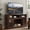 Brown, variant on CKEASEAN Traditional American Country Style TV Stand with Glass Door, 58" Large Entertainment Center with Open Shelves, Large Home Entertainment Console Table for TV Up to 65'', Rack for Living Room