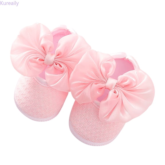 Kureaily Baby Girls Boys Soft Toddler Shoes Toddler Walkers Shoes Princess Shoes/ Size 4,0-3 Months(Pink)