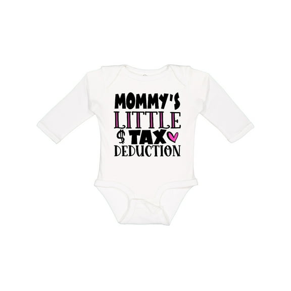 Inktastic Mommy's Little Tax Deduction Pink Hearts Boys or Girls Long Sleeve Baby Bodysuit
