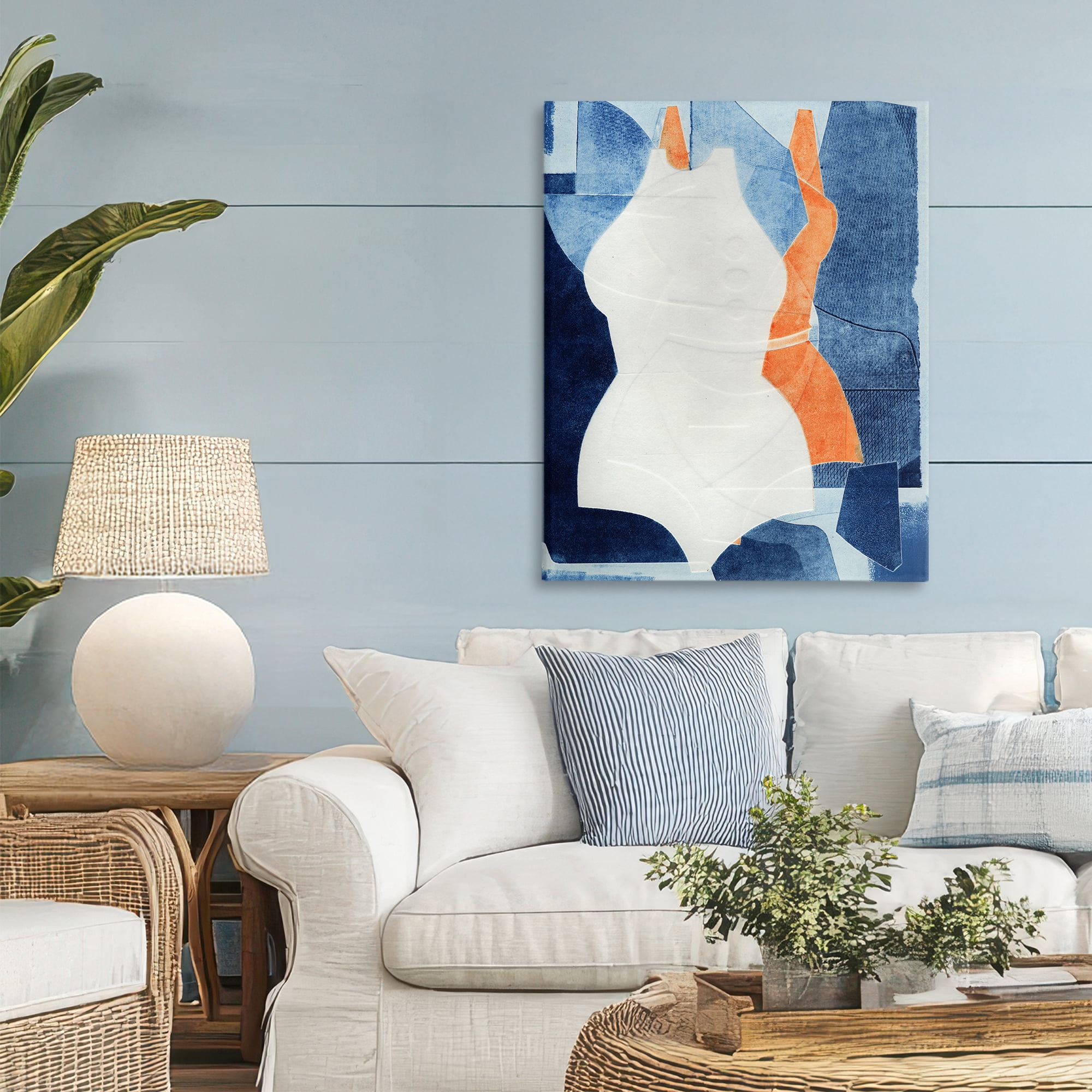 Stupell Industries Abstract Fashion Shapes Blue Canvas Wall Art, design by Stacy Milrany
