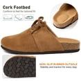 thumbnail image 4 of Ecetana Women's Suede Clogs & Mules Cork Footbed Slip On Leather Mules Indoor Outdoor Sandals, 4 of 6