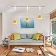 thumbnail image 3 of Kiven J-Type track lighting pendants,Modern J track pendant lights with Yellow Iron Lampshade,Decorative Track Lighting Fixture Adjustable Height for Kitchen Hallway Restaurant Shop(3-Light), 3 of 5