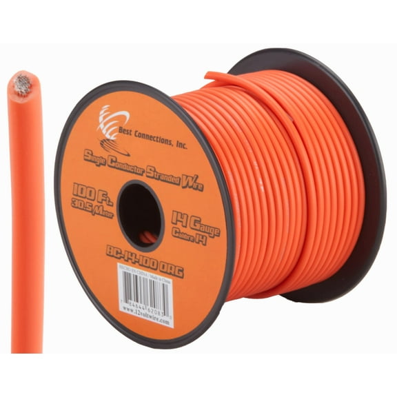 Audiopipe AP14100OR 100 ft. 14 Gauge Primary Wire, Orange