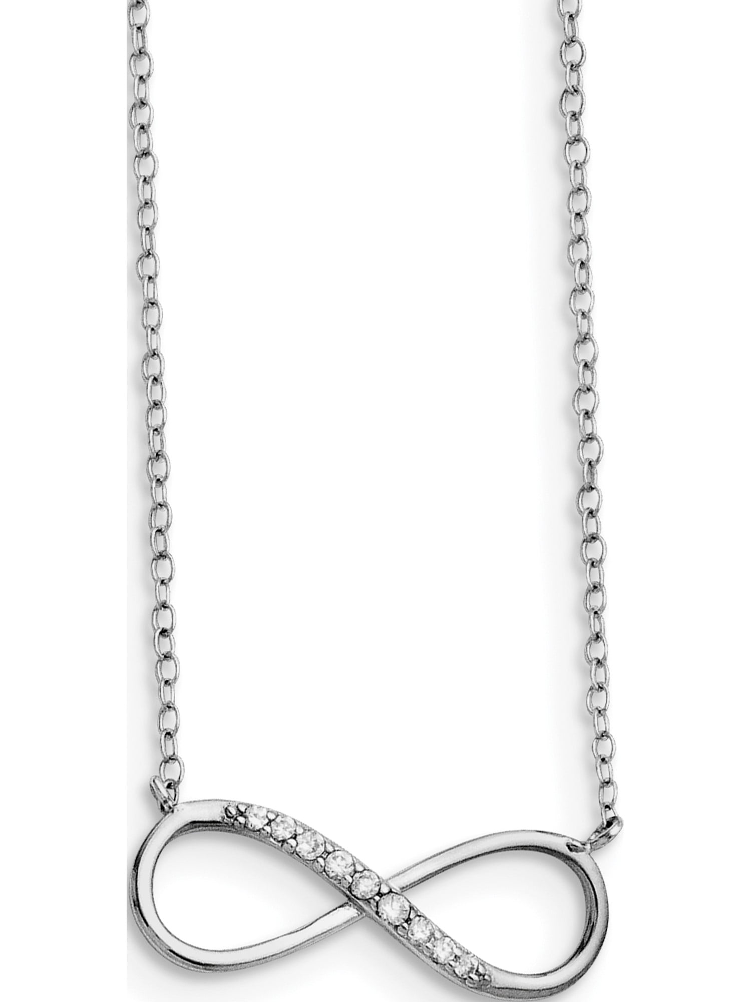 Beautiful Sterling silver 925 sterling Sterling Silver Rhodium-plated with CZ Infinity w/ 2 IN EXT Necklace