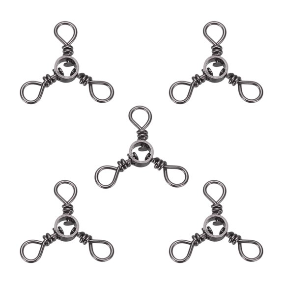 Uxcell 3 Way Swivel Fishing Tackle, Cross Line Swivels Trolling Lure Connector for Saltwater Freshwater Catfish #6