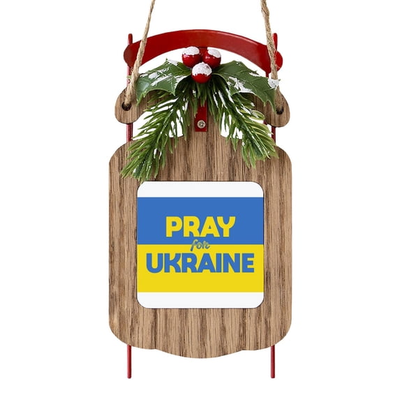 CafePress - Pray For Ukraine - Sled Ornament