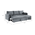 thumbnail image 2 of Gewnee 3-Seater Corduroy Sectional Pull Out Sleeper Sofa Bed with Storage, Couch for Living Room, Apartment, Office, Dark Gray, 2 of 20